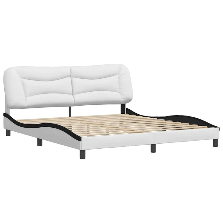 sengeramme uden madras Hvar 180x200 cm kunstlæder hvid og sort
