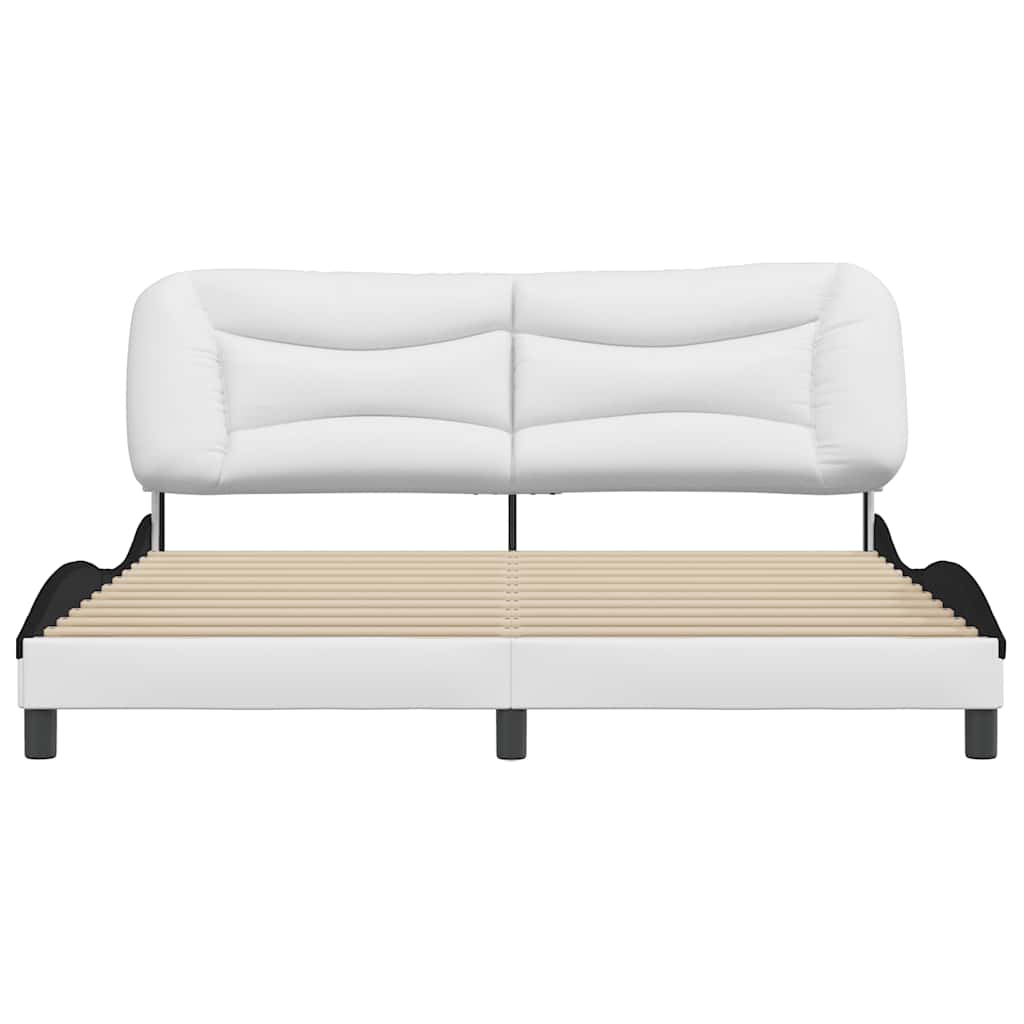 sengeramme uden madras Hvar 180x200 cm kunstlæder hvid og sort