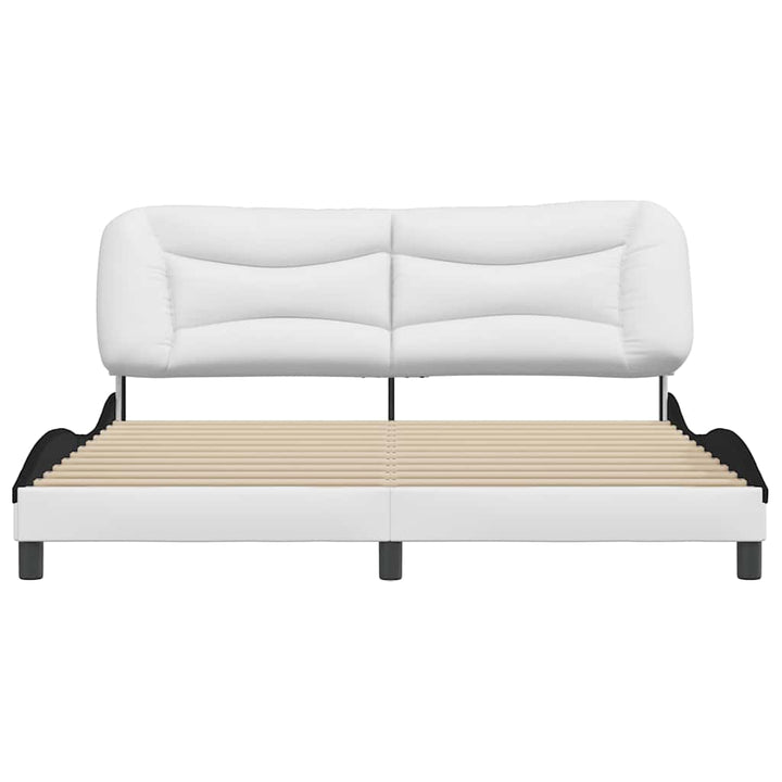 sengeramme uden madras Hvar 180x200 cm kunstlæder hvid og sort