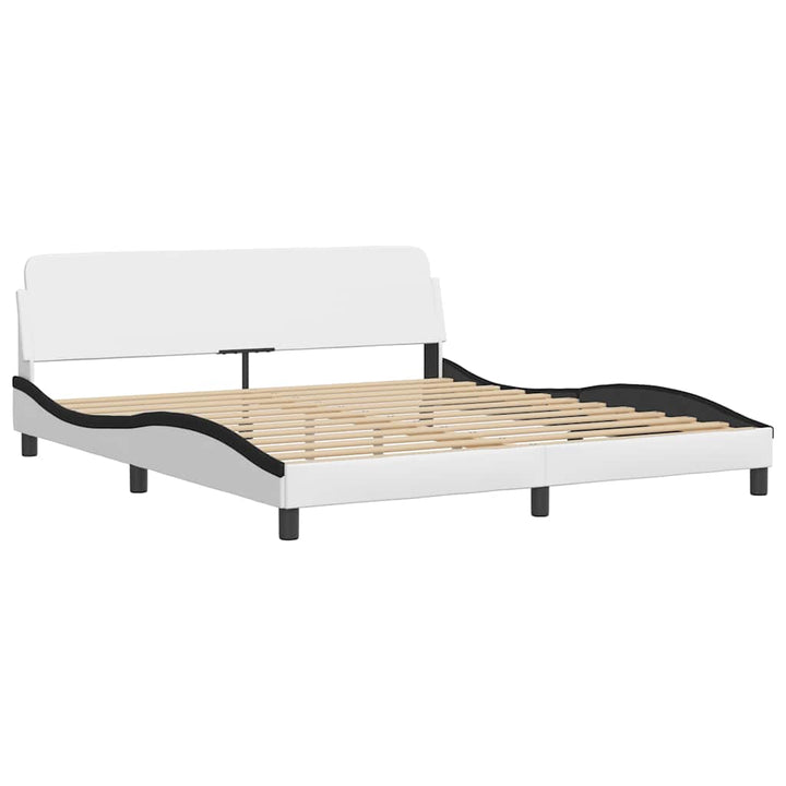 sengeramme uden madras Hvar 180x200 cm kunstlæder hvid og sort