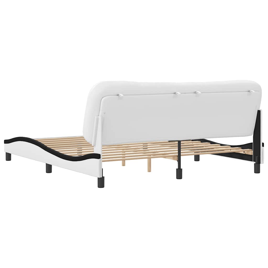 sengeramme uden madras Hvar 180x200 cm kunstlæder hvid og sort