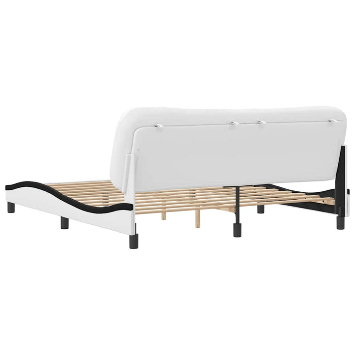 sengeramme uden madras Hvar 180x200 cm kunstlæder hvid og sort