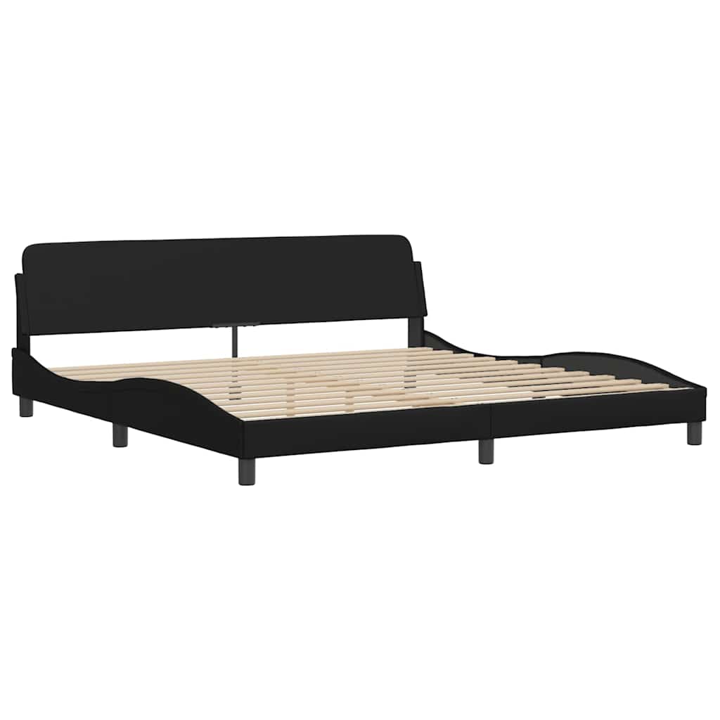 sengeramme uden madras Hvar 200x200 cm kunstlæder sort