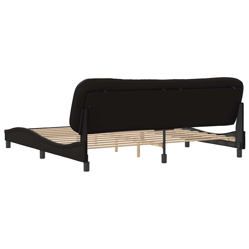 sengeramme uden madras Hvar 200x200 cm kunstlæder sort