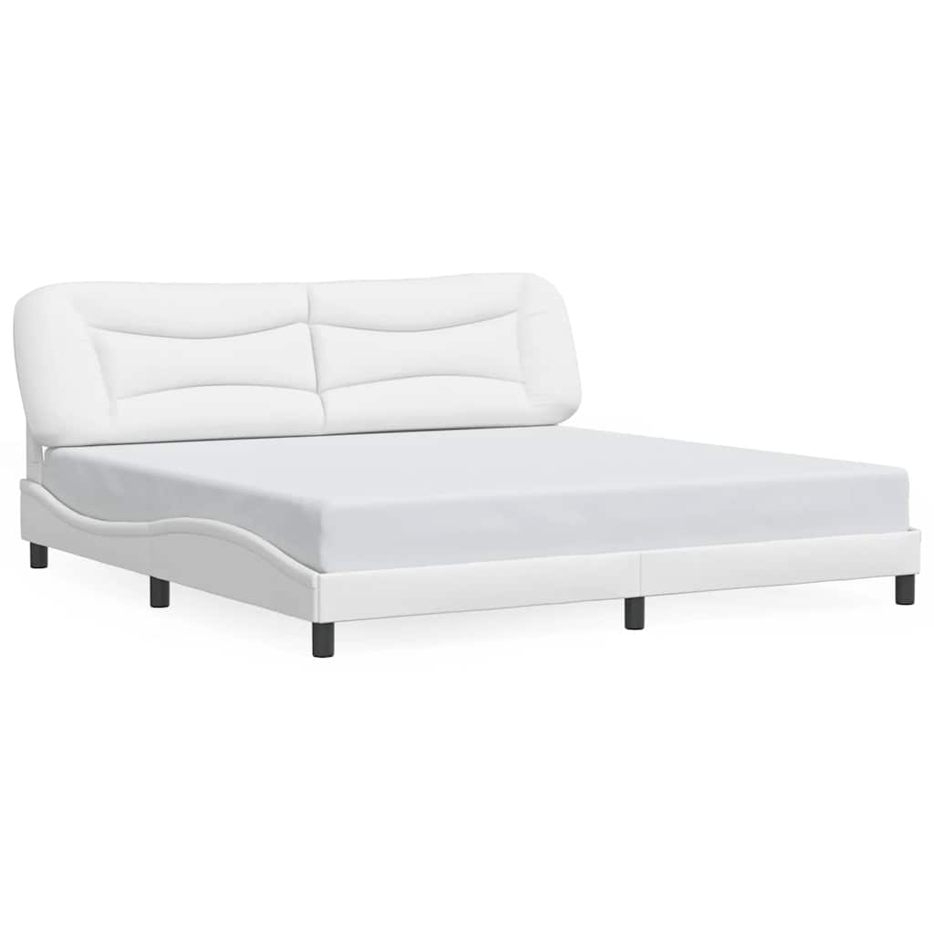 sengeramme uden madras Hvar 200x200 cm kunstlæder hvid
