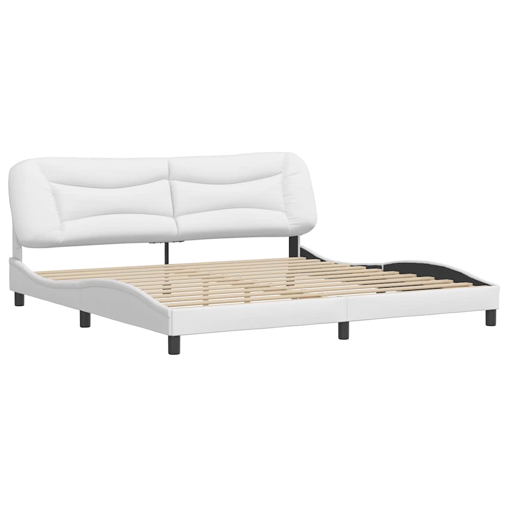 sengeramme uden madras Hvar 200x200 cm kunstlæder hvid