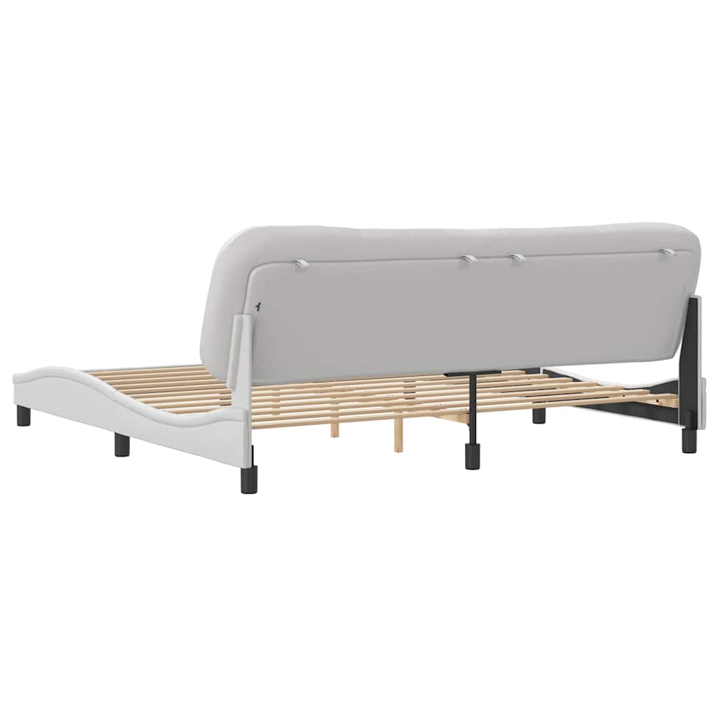 sengeramme uden madras Hvar 200x200 cm kunstlæder hvid