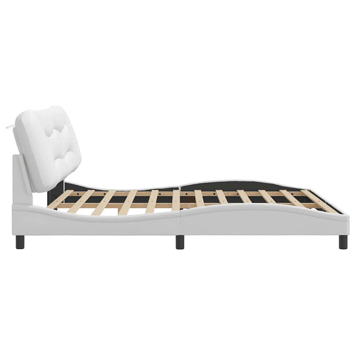 sengeramme uden madras Hvar 200x200 cm kunstlæder hvid