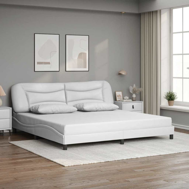 sengeramme uden madras Hvar 200x200 cm kunstlæder hvid