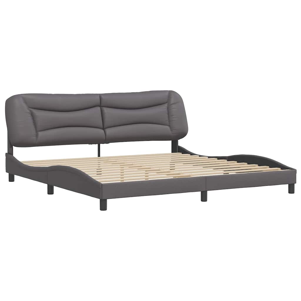 sengeramme uden madras Hvar 200x200 cm kunstlæder grå