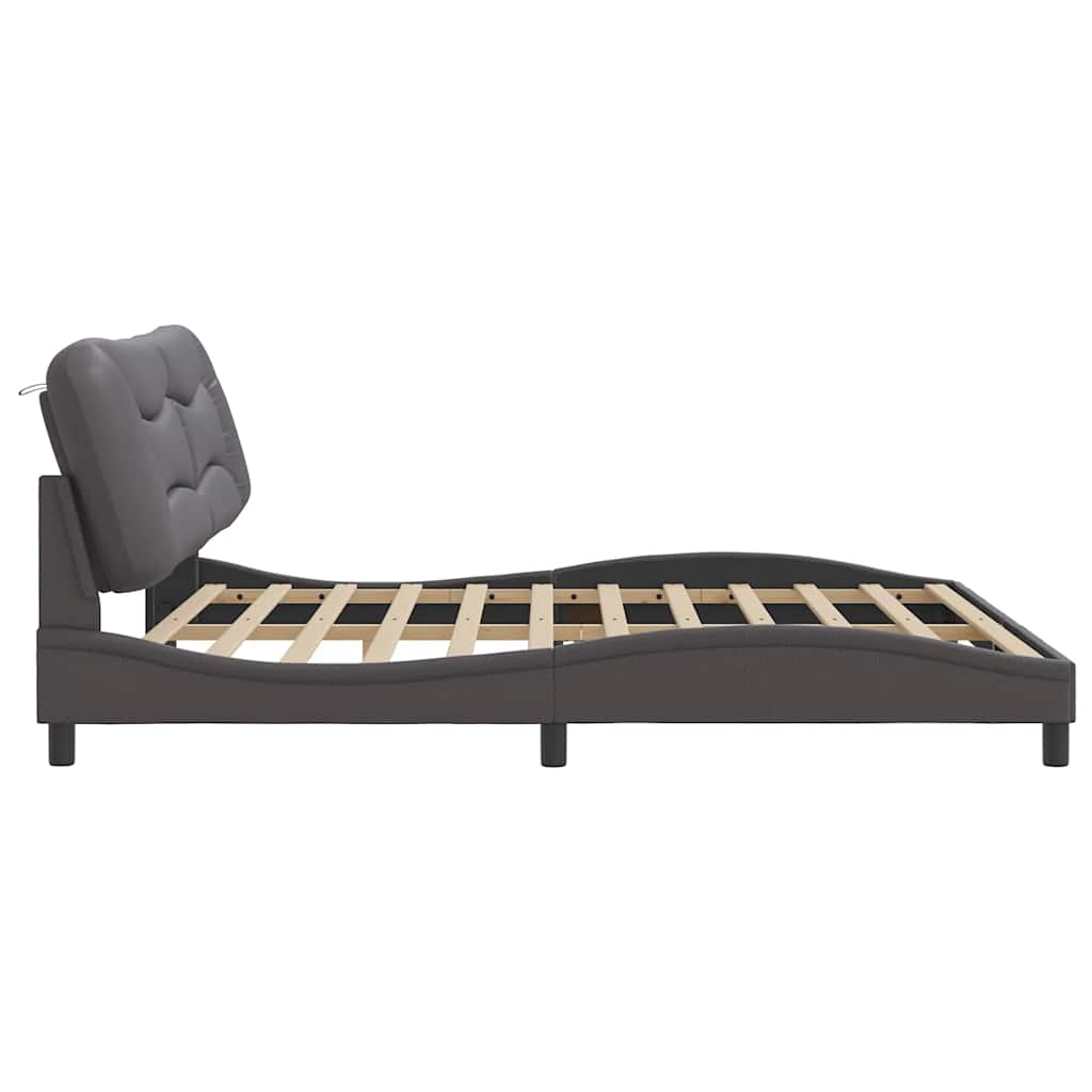 sengeramme uden madras Hvar 200x200 cm kunstlæder grå