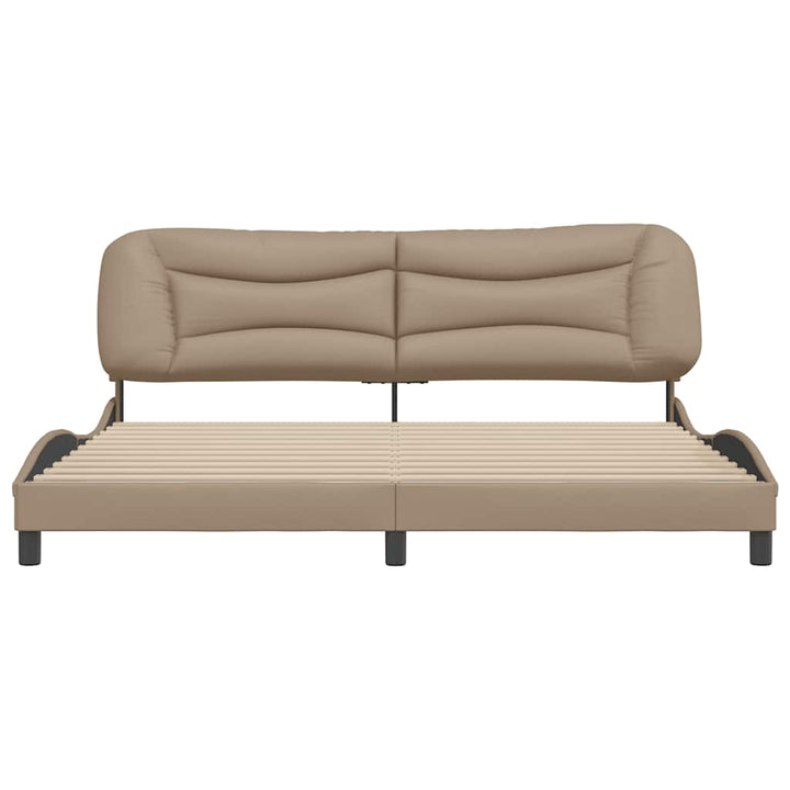 sengeramme uden madras Hvar 200x200 cm kunstlæder cappuccinofarvet