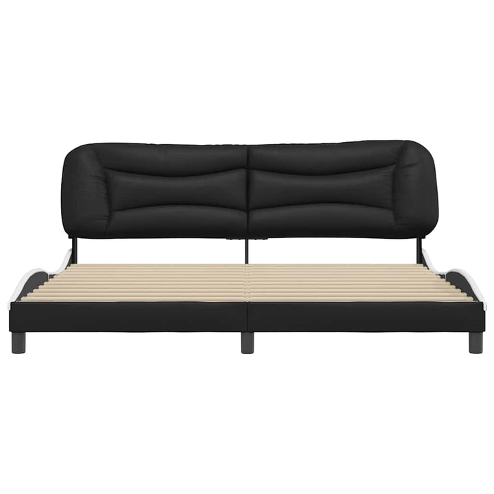 sengeramme uden madras Hvar 200x200 cm kunstlæder sort og hvid