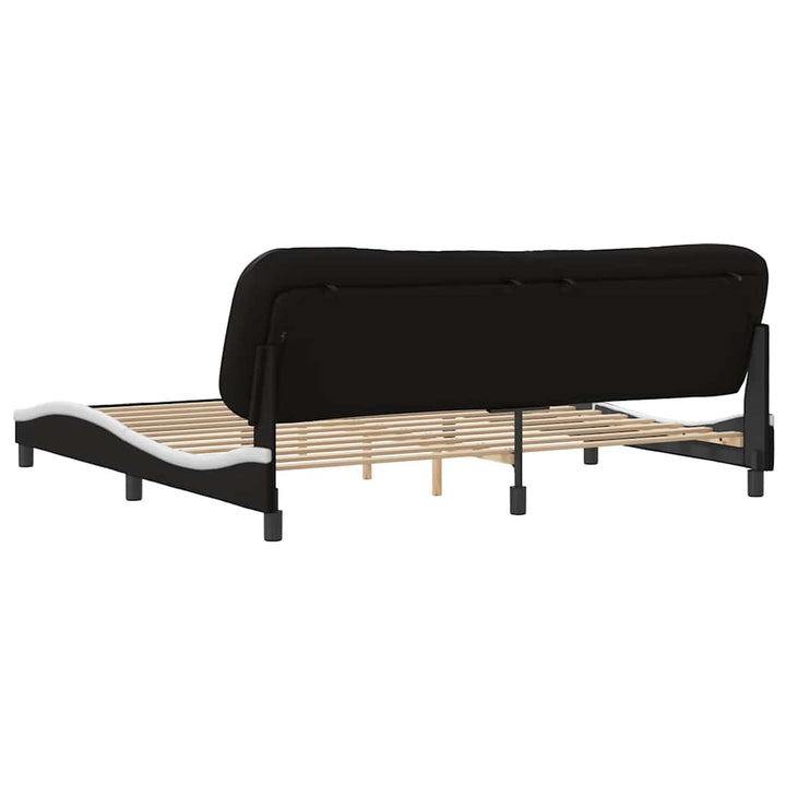 sengeramme uden madras Hvar 200x200 cm kunstlæder sort og hvid