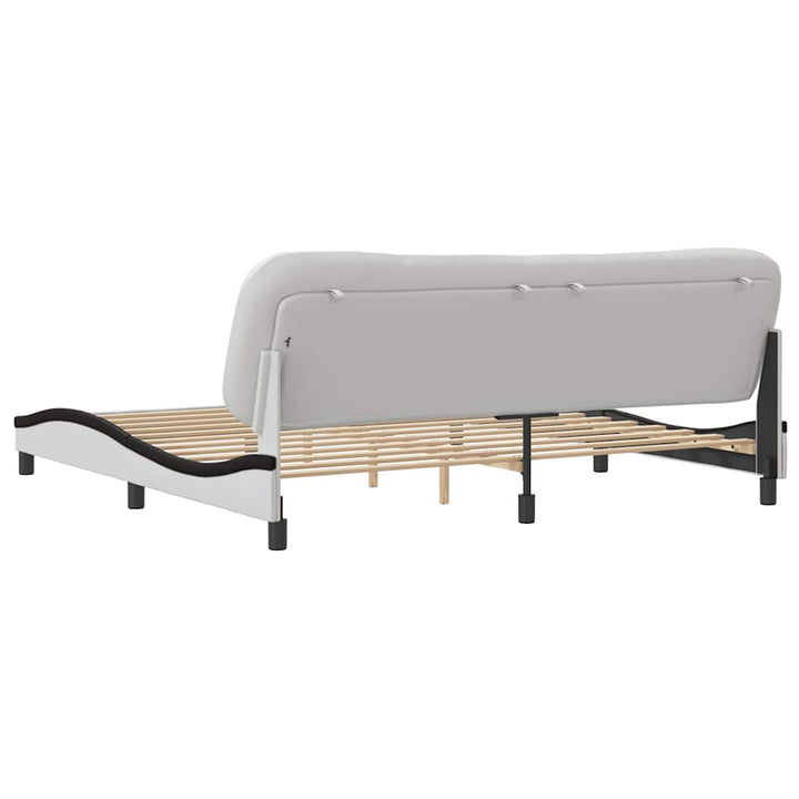 sengeramme uden madras Hvar 200x200 cm kunstlæder hvid og sort