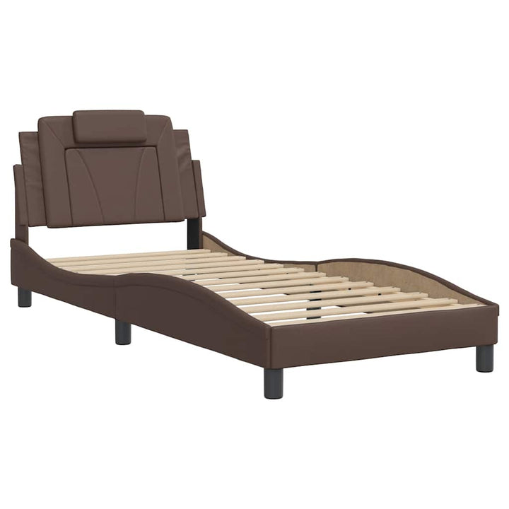 sengeramme uden madras Viana 80x200 cm kunstlæder brun