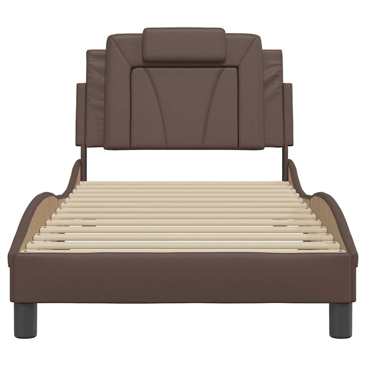 sengeramme uden madras Viana 80x200 cm kunstlæder brun