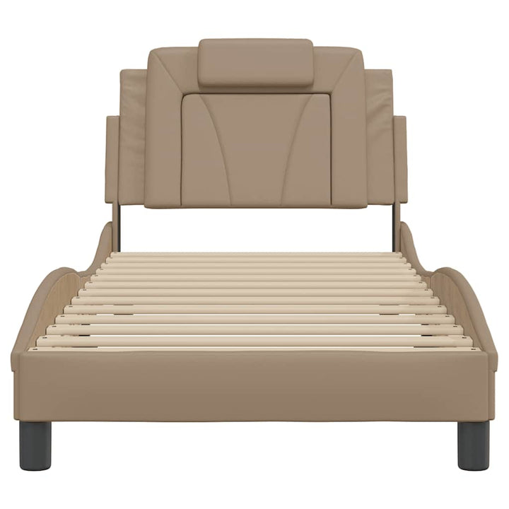 sengeramme uden madras Viana 80x200 cm kunstlæder cappuccinofarvet