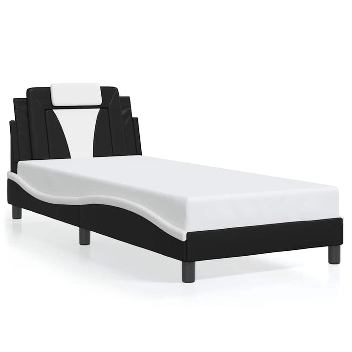 sengeramme uden madras Viana 80x200 cm kunstlæder sort og hvid