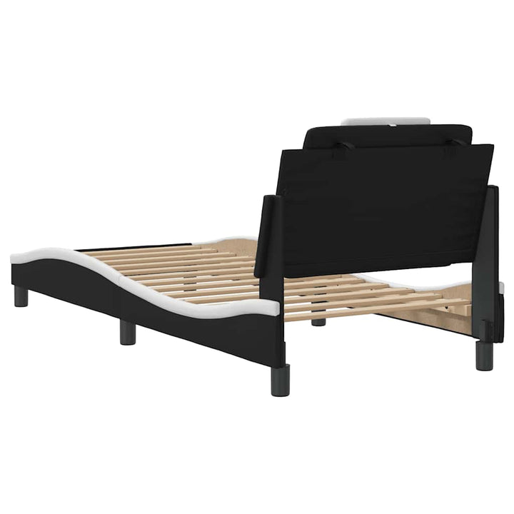 sengeramme uden madras Viana 80x200 cm kunstlæder sort og hvid