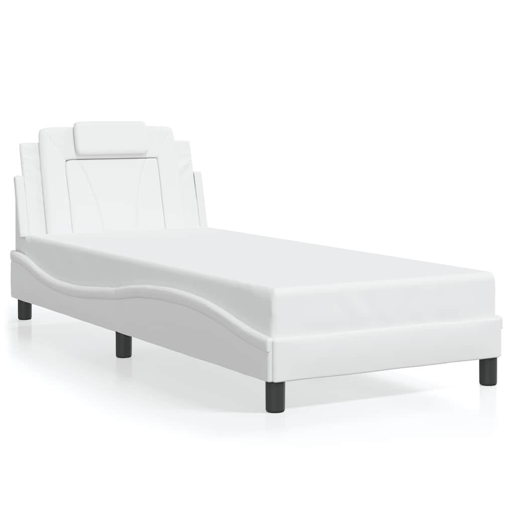 sengeramme uden madras Viana 90x190 cm kunstlæder hvid