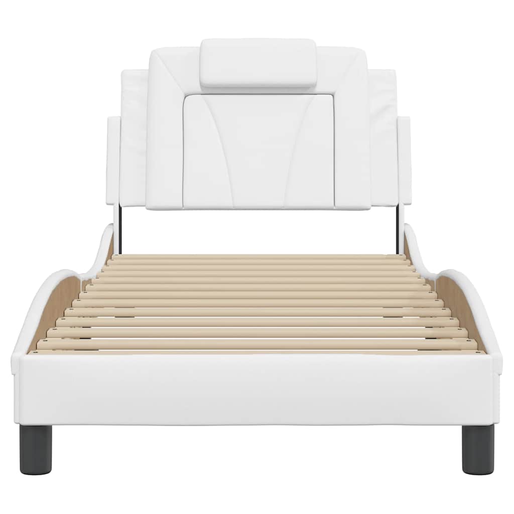 sengeramme uden madras Viana 90x190 cm kunstlæder hvid