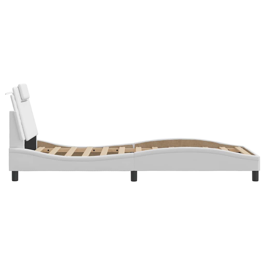 sengeramme uden madras Viana 90x190 cm kunstlæder hvid