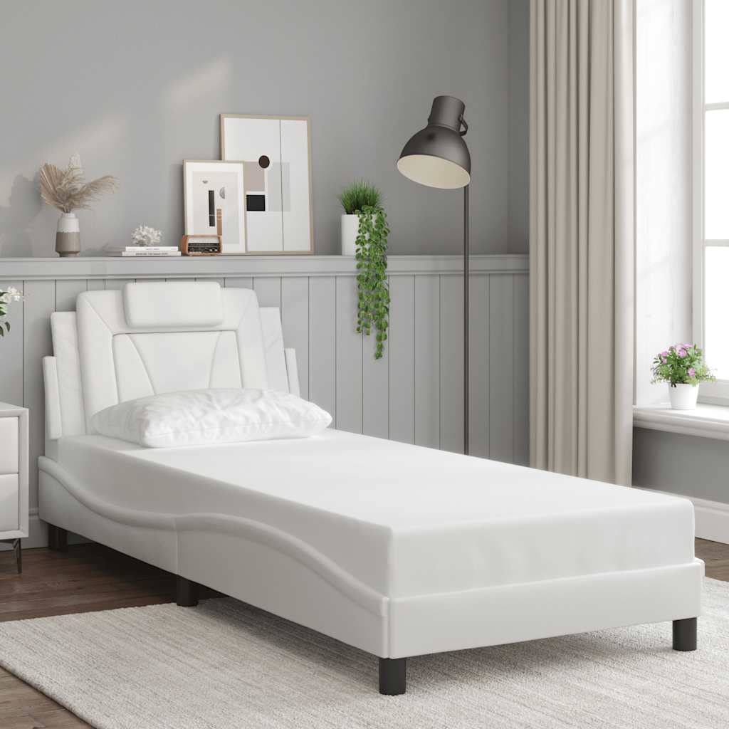 sengeramme uden madras Viana 90x190 cm kunstlæder hvid