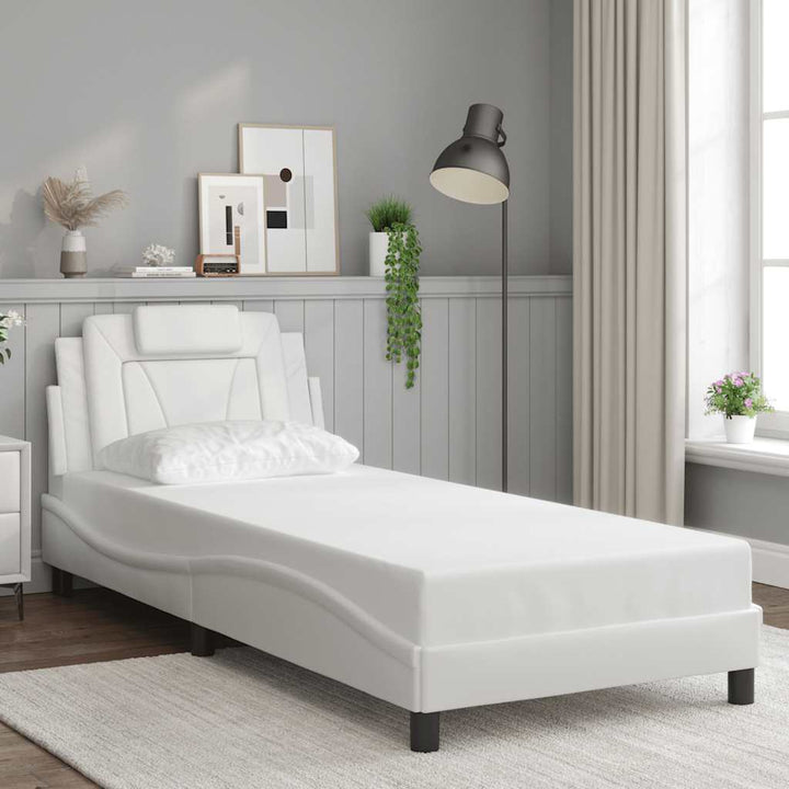 sengeramme uden madras Viana 90x190 cm kunstlæder hvid