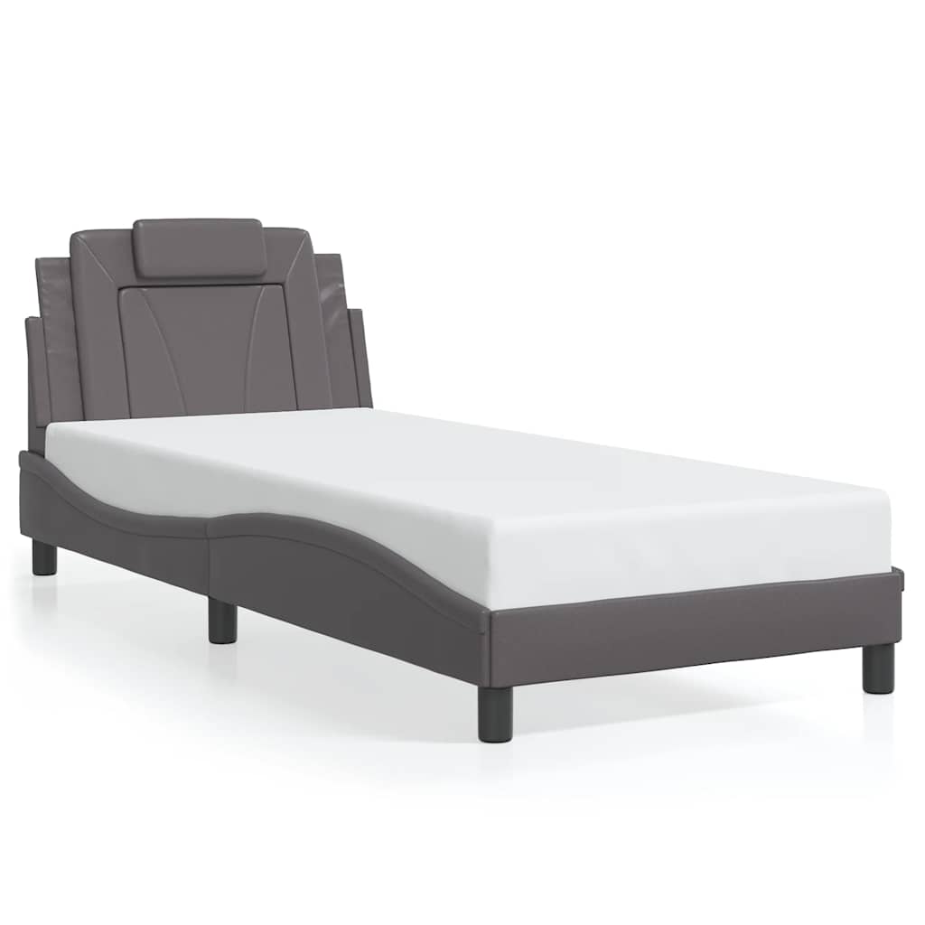 sengeramme uden madras Viana 90x190 cm kunstlæder grå