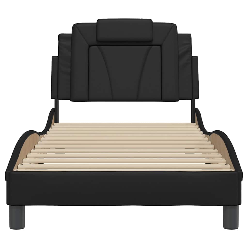 sengeramme uden madras Viana 90x200 cm kunstlæder sort