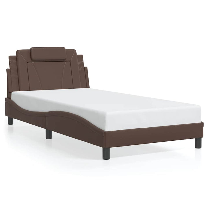 sengeramme uden madras Viana 100x200 cm kunstlæder brun