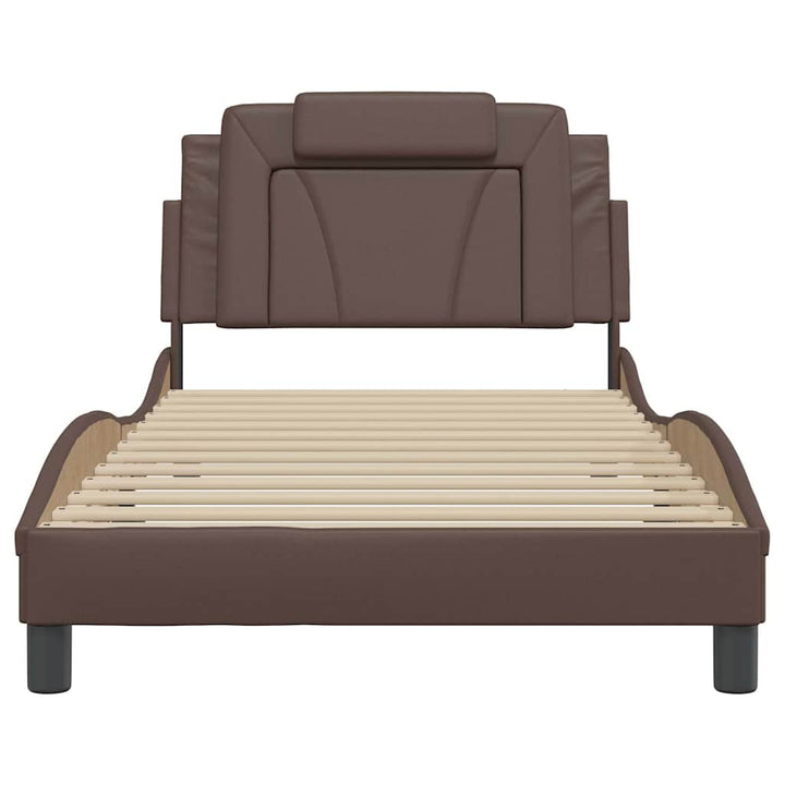 sengeramme uden madras Viana 100x200 cm kunstlæder brun