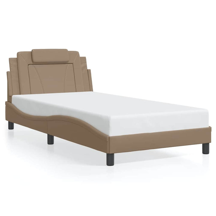 sengeramme uden madras Viana 100x200 cm kunstlæder cappuccinofarvet