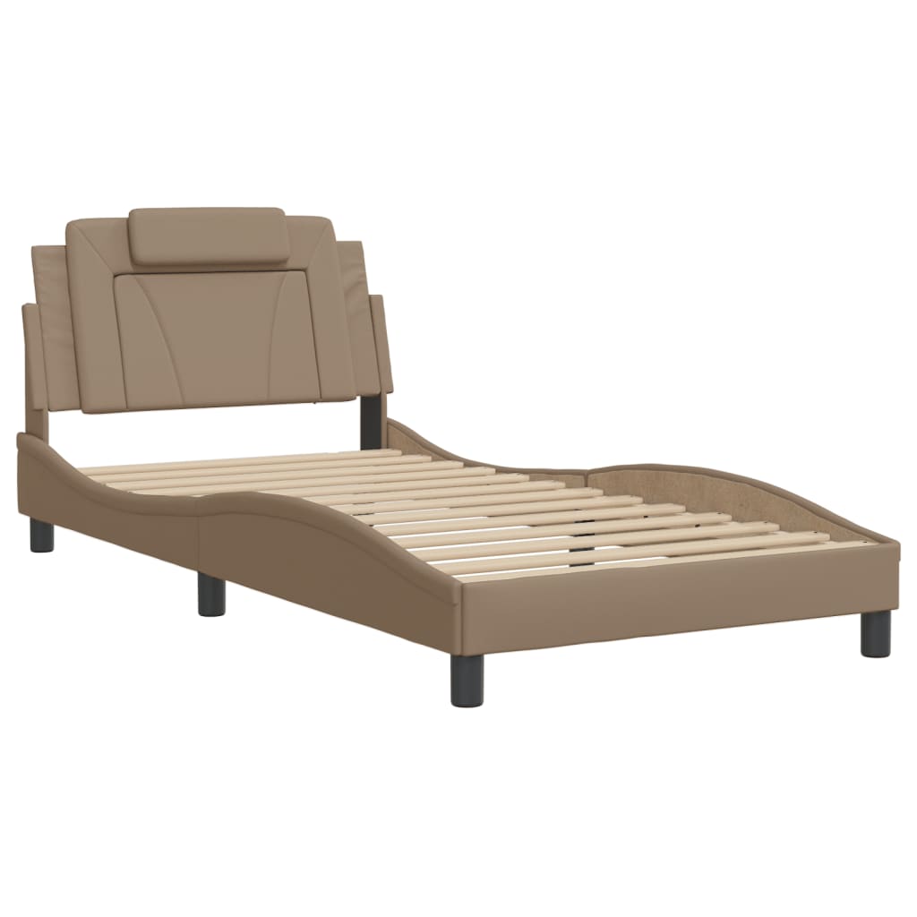 sengeramme uden madras Viana 100x200 cm kunstlæder cappuccinofarvet