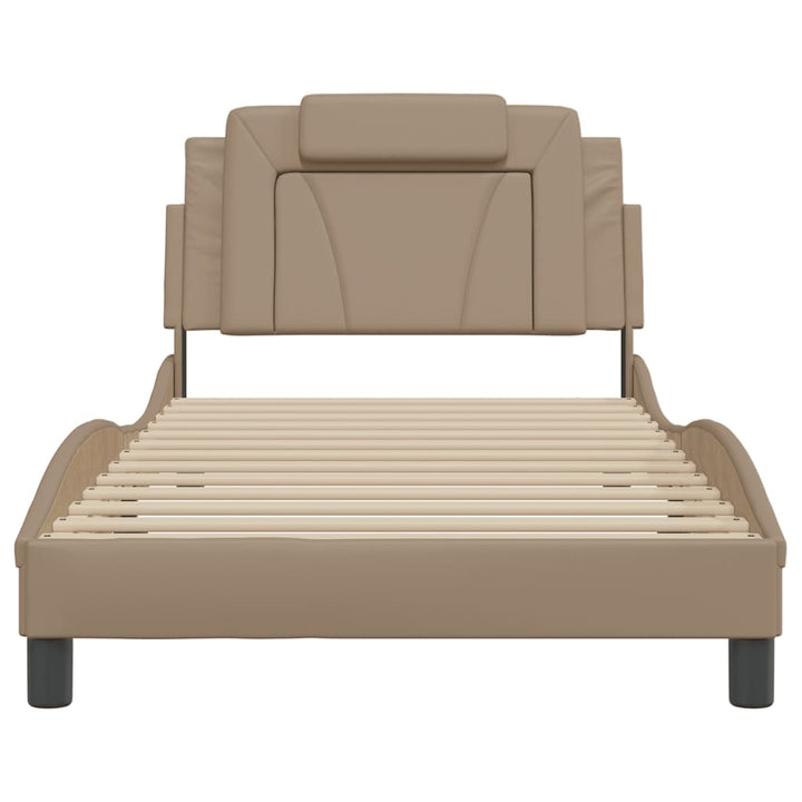 sengeramme uden madras Viana 100x200 cm kunstlæder cappuccinofarvet