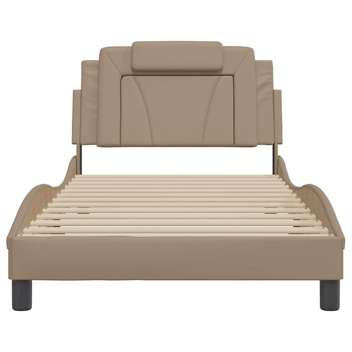 sengeramme uden madras Viana 100x200 cm kunstlæder cappuccinofarvet