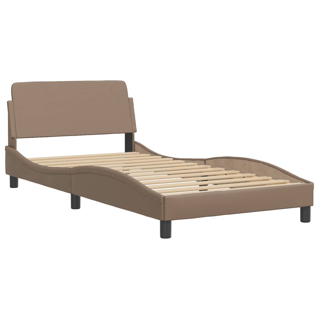 sengeramme uden madras Viana 100x200 cm kunstlæder cappuccinofarvet