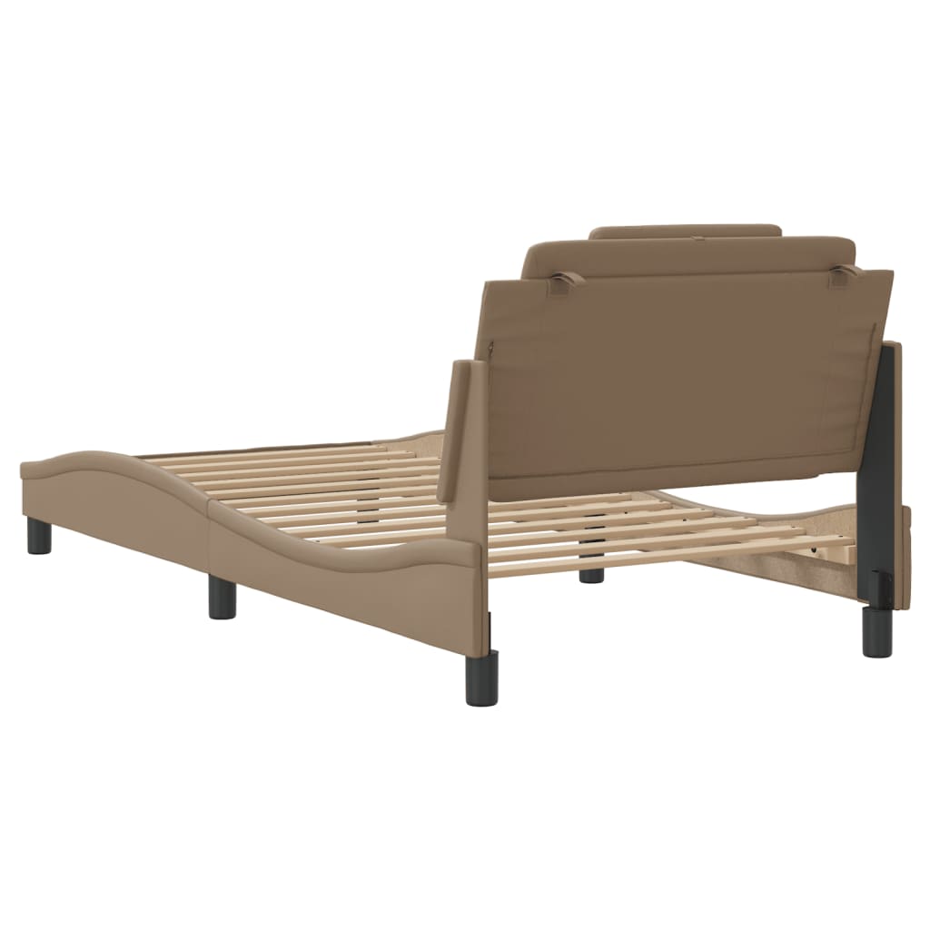 sengeramme uden madras Viana 100x200 cm kunstlæder cappuccinofarvet