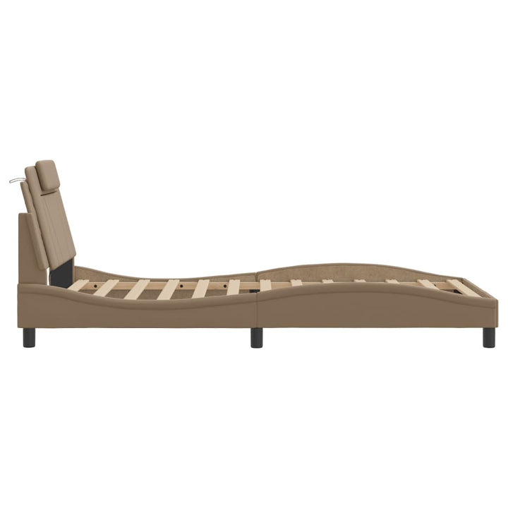 sengeramme uden madras Viana 100x200 cm kunstlæder cappuccinofarvet