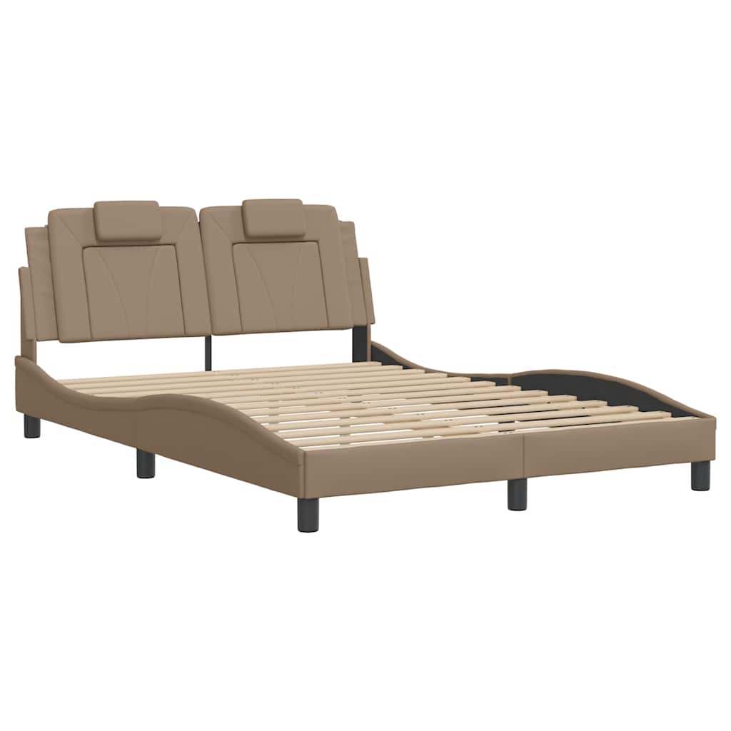 sengeramme uden madras Viana 120x200 cm kunstlæder cappuccinofarvet