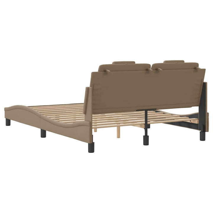 sengeramme uden madras Viana 120x200 cm kunstlæder cappuccinofarvet