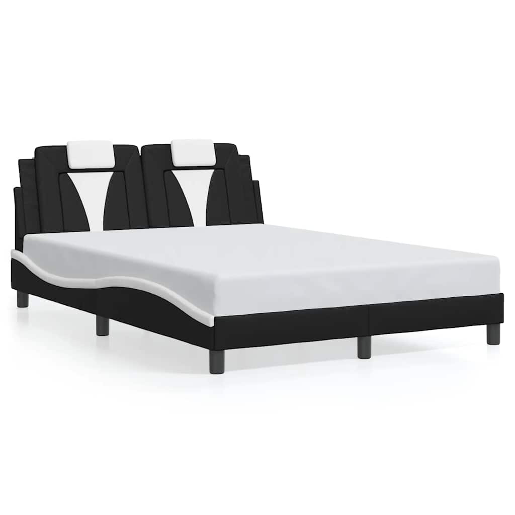 sengeramme uden madras Viana 120x200 cm kunstlæder sort og hvid