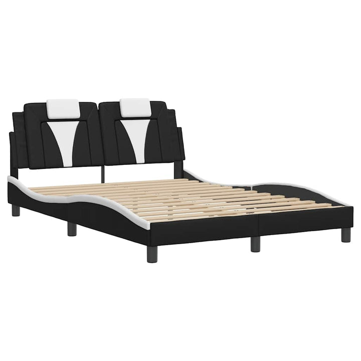 sengeramme uden madras Viana 120x200 cm kunstlæder sort og hvid