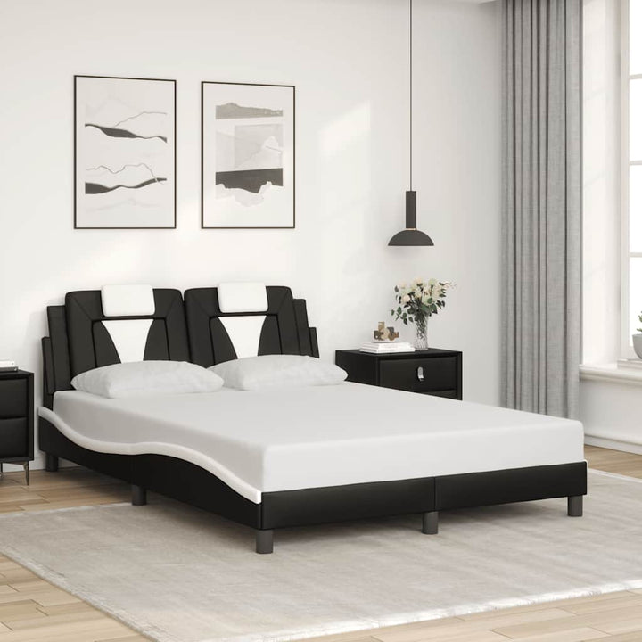 sengeramme uden madras Viana 120x200 cm kunstlæder sort og hvid