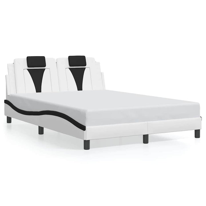 sengeramme uden madras Viana 120x200 cm kunstlæder hvid og sort