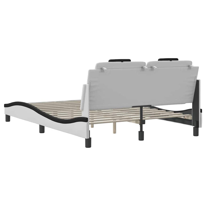 sengeramme uden madras Viana 120x200 cm kunstlæder hvid og sort