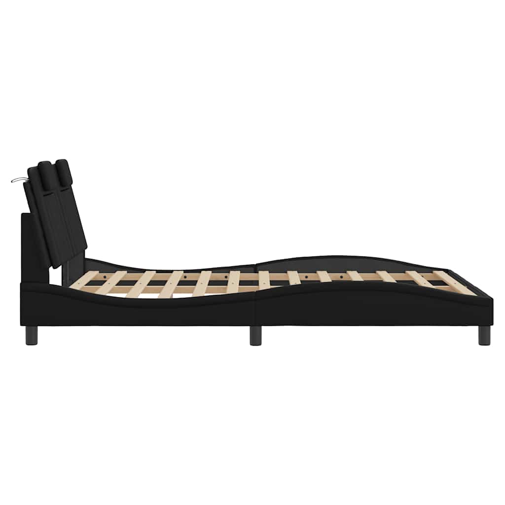 sengeramme uden madras Viana 140x190 cm kunstlæder sort