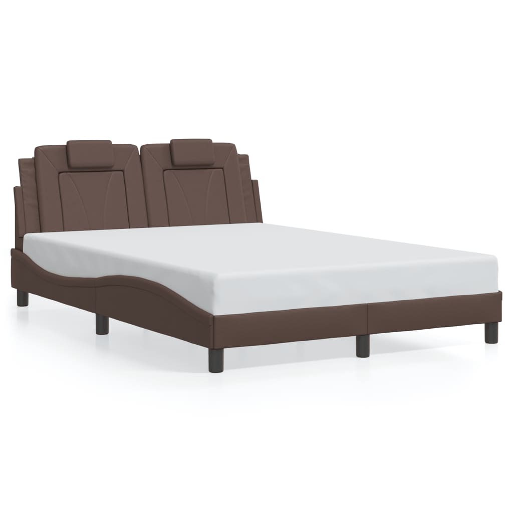 sengeramme uden madras Viana 140x190 cm kunstlæder brun
