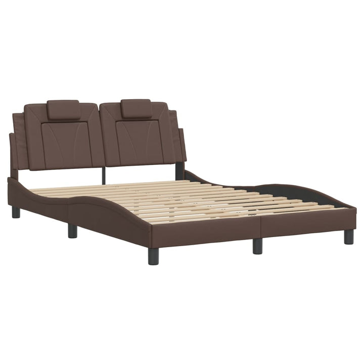 sengeramme uden madras Viana 140x190 cm kunstlæder brun